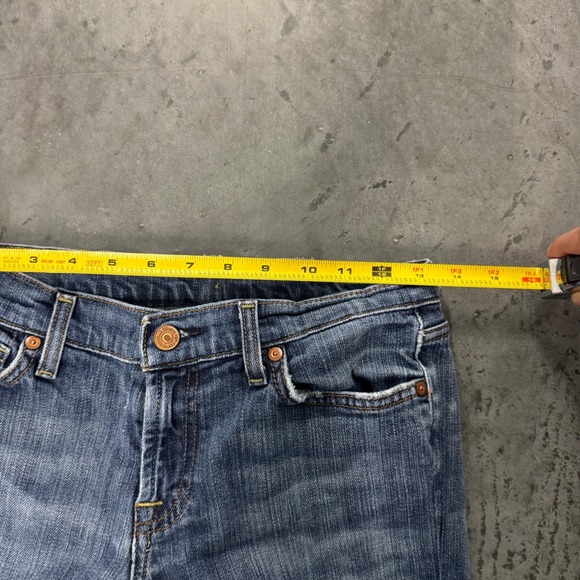 7 For All Mankind Bootcut Jeans Womens W27 Dark Wash Denim Flare Leg Distressed - Picture 7 of 10